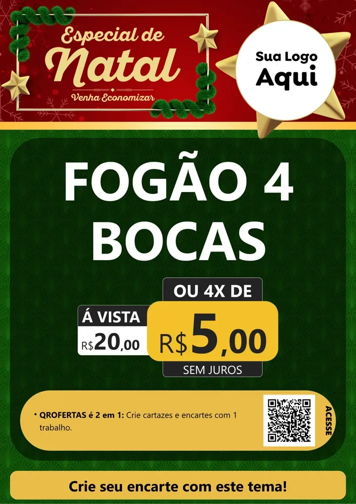 Modelo de Cartaz para Cartaz A4 Vertical com o tema Especial de Natal para Móveis e Eletro