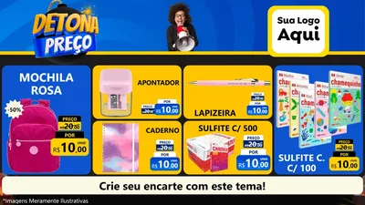 Modelo de TV para TV Horizontal com o tema Detona Preços para Papelaria