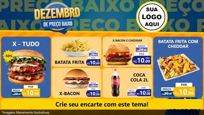 Modelo de TV para TV Horizontal com o tema Dezembro de Preço Baixo para Hamburgueria