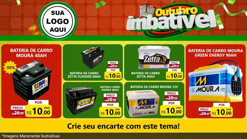 Modelo de TV para TV Horizontal com o tema Outubro Imbatível para Baterias Elétricas