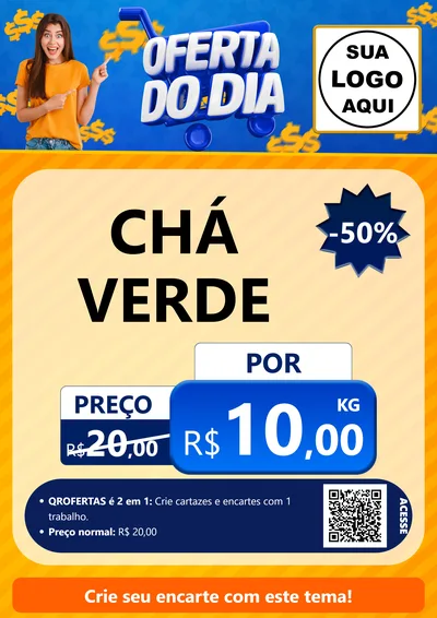 Modelo de Cartaz para Cartaz A4 Vertical com o tema Oferta do Dia para Produtos Naturais