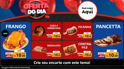 Modelo de TV para TV Horizontal com o tema Oferta do Dia para Assados