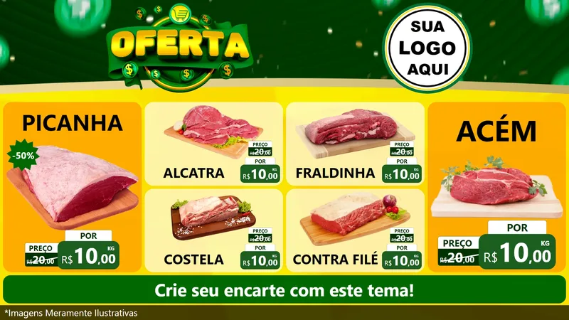 Modelo de TV para TV Horizontal com o tema Oferta para Açougue
