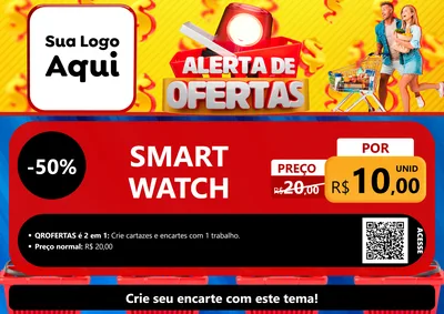 Modelo de Cartaz para Cartaz A4 Horizontal com o tema Alerta de Ofertas para Informática
