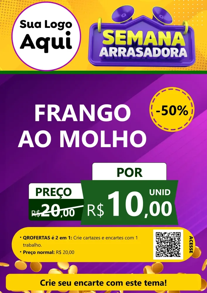 Modelo de Cartaz para Cartaz A4 Vertical com o tema Semana Arrasadora para Restaurante