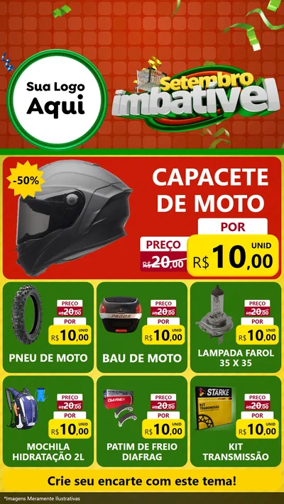Modelo de Rede Social para Stories com o tema Setembro Imbatível para Moto peças