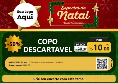 Modelo de Cartaz para Cartaz A4 Horizontal com o tema Especial de Natal para Embalagens