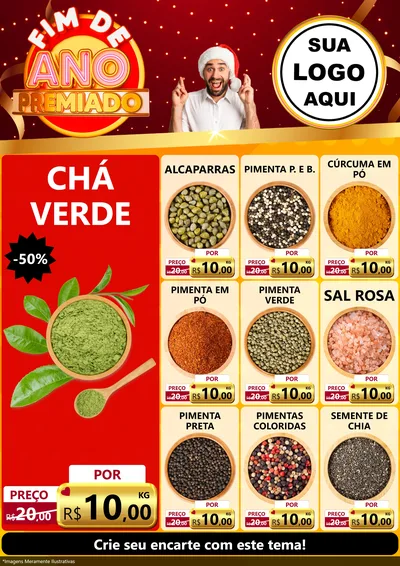 Modelo de Encarte para Encarte A4 Vertical com o tema Fim de Ano Premiado para Produtos Naturais