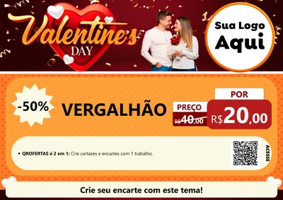 Modelo de Cartaz para Cartaz A4 Horizontal com o tema Valentine's Day para Ferragens