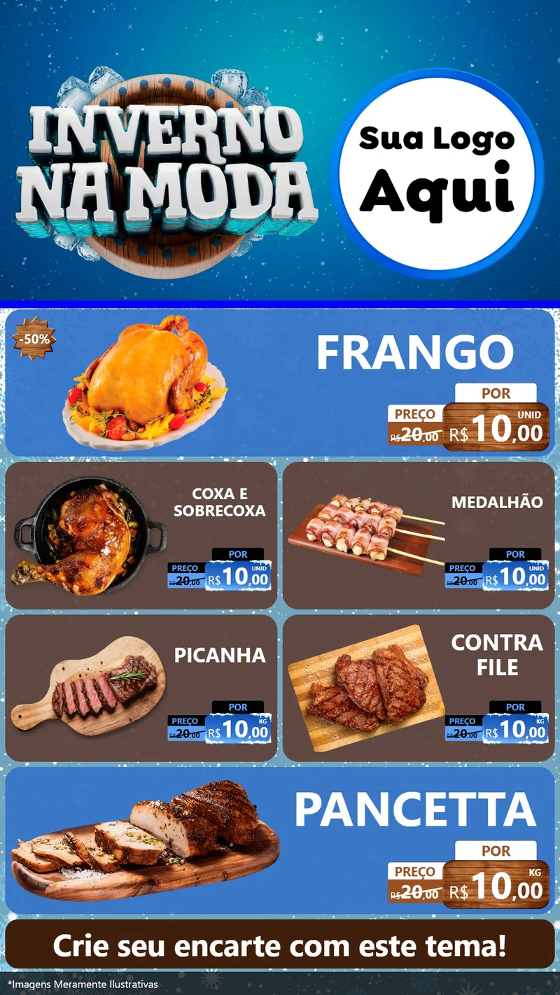 Modelo de TV para TV Vertical com o tema Inverno na Moda para Assados