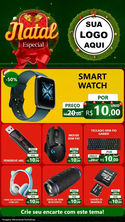Modelo de Rede Social para Stories com o tema Natal Especial para Informática