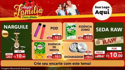 Modelo de TV para TV Horizontal com o tema Alegria em Família Super Ofertas - Natal para Tabacaria