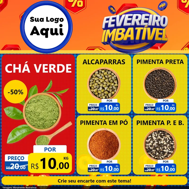 Modelo de Rede Social para Feed Facebook com o tema Fevereiro Imbatível para Produtos Naturais