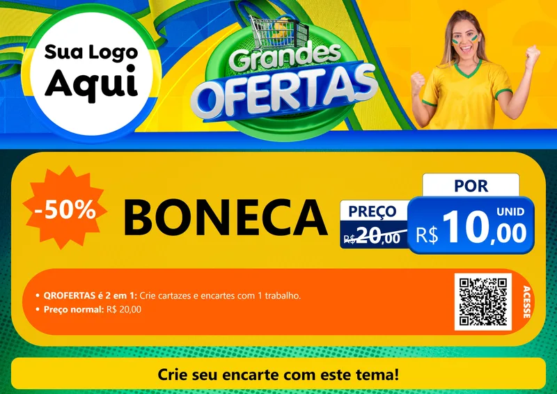 Modelo de Cartaz para Cartaz A4 Horizontal com o tema Grandes Ofertas para Brinquedos