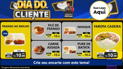 Modelo de TV para TV Horizontal com o tema Dia Do Cliente para Restaurante
