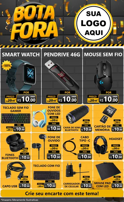 Modelo de Encarte para Encarte Grande com o tema Bota Fora para Informática