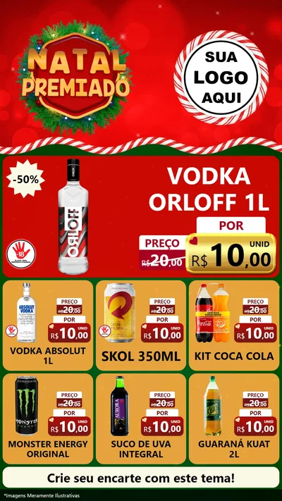 Modelo de Rede Social para Stories com o tema Natal Premiado para Distribuidora de bebidas