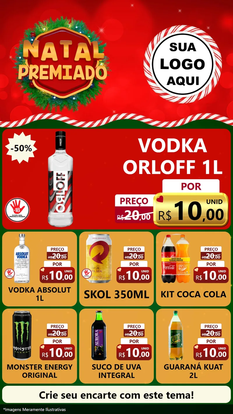 Modelo de Rede Social para Stories com o tema Natal Premiado para Distribuidora de bebidas