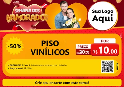 Modelo de Cartaz para Cartaz A4 Horizontal com o tema Semana dos Namorados para Material para Construção