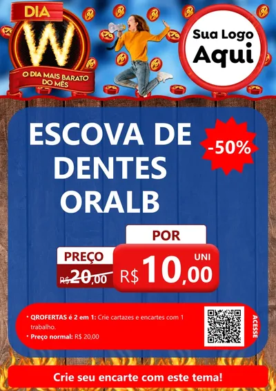 Modelo de Cartaz para Cartaz A4 Vertical com o tema Dia W - O Dia Mais Barato Do Mês para Higiene Pessoal