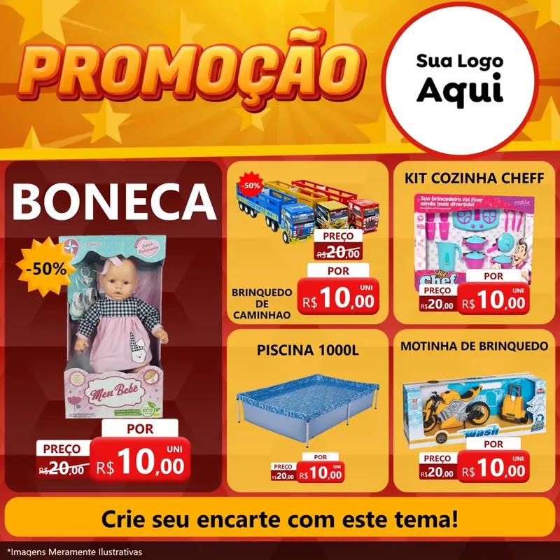 Modelo de Rede Social para Feed Facebook com o tema Promoção para Brinquedos