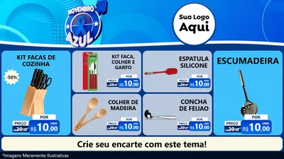 Modelo de TV para TV Horizontal com o tema Novembro Azul para Utilidades Domésticas