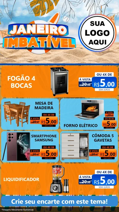 Modelo de TV para TV Vertical com o tema Janeiro Imbatível para Móveis e Eletro