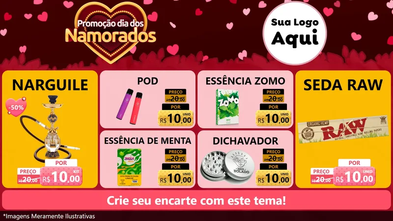Modelo de TV para TV Horizontal com o tema Promoção Dia Dos Namorados para Tabacaria