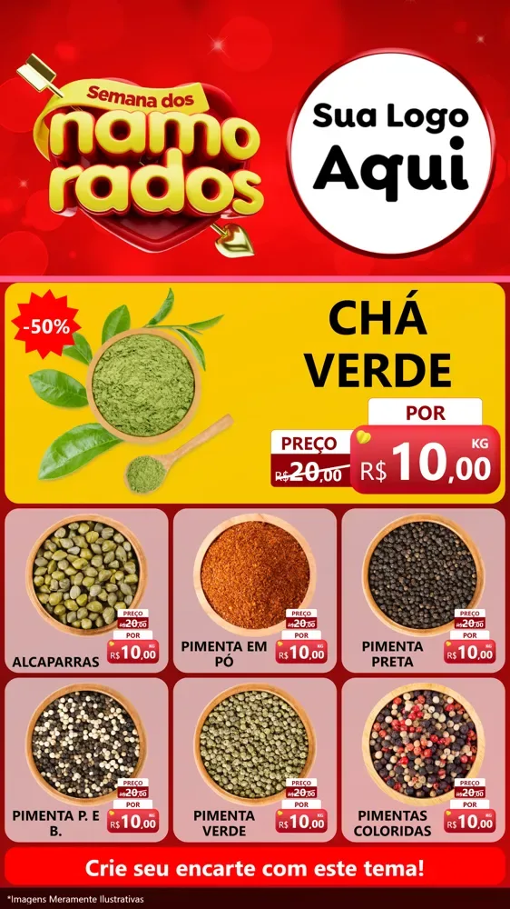 Modelo de Rede Social para Stories com o tema Semana dos namorados para Produtos Naturais