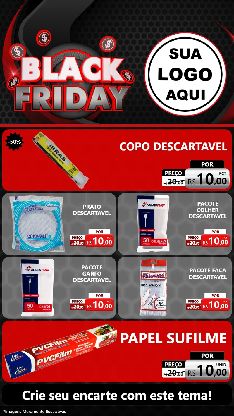 Modelo de TV para TV Vertical com o tema Black Friday para Embalagens