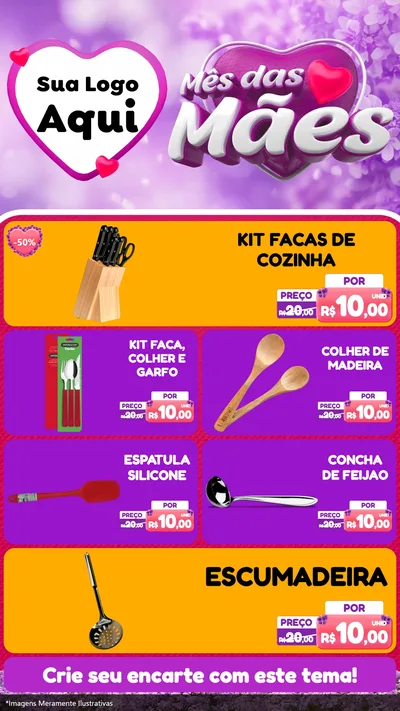 Modelo de TV para TV Vertical com o tema Mês das Mães para Utilidades Domésticas