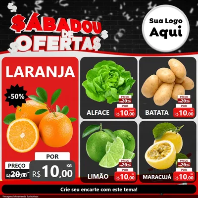 Modelo de Rede Social para Feed Facebook com o tema Sabadou de Ofertas para Hortifrúti