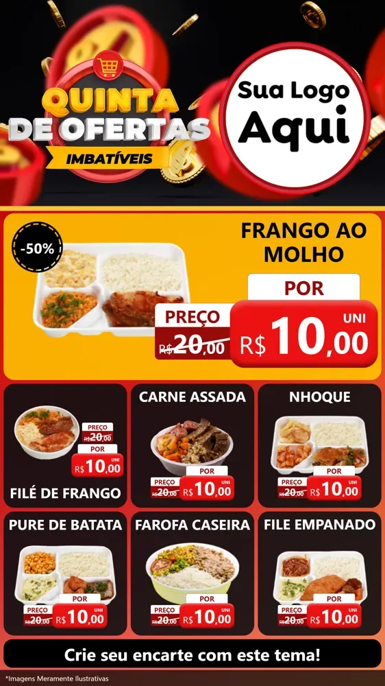 Modelo de Rede Social para Stories com o tema Quinta de Ofertas Imbatíveis para Restaurante