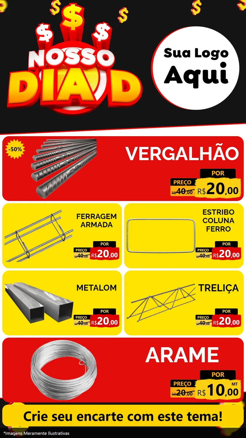 Modelo de TV para TV Vertical com o tema Nosso Dia D para Ferragens