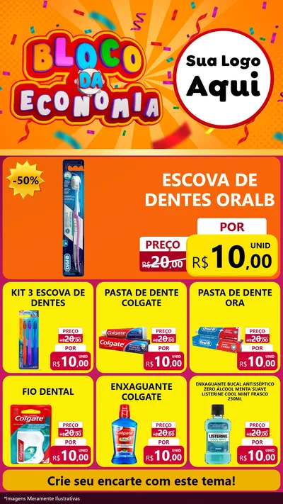 Modelo de Rede Social para Stories com o tema Bloco da Economia para Higiene Pessoal