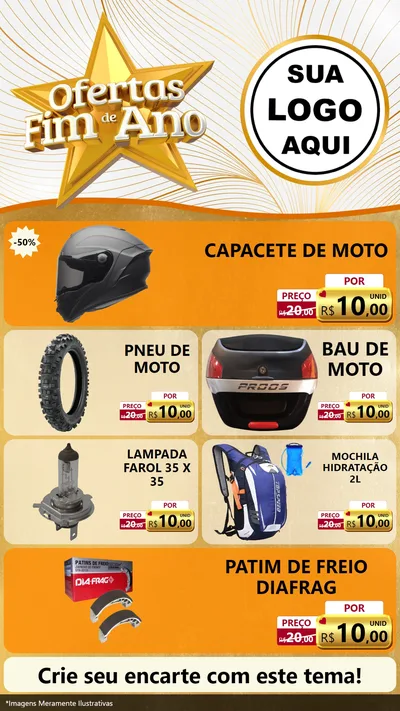 Modelo de TV para TV Vertical com o tema Ofertas Fim de Ano para Moto peças