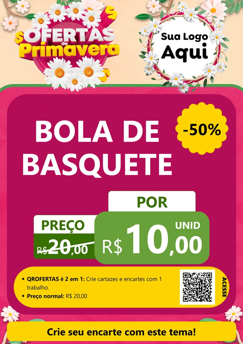 Modelo de Cartaz para Cartaz A4 Vertical com o tema Ofertas de Primavera para Artigos Esportivos