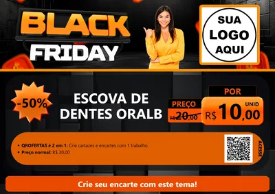 Modelo de Cartaz para Cartaz A4 Horizontal com o tema Black Friday para Higiene Pessoal