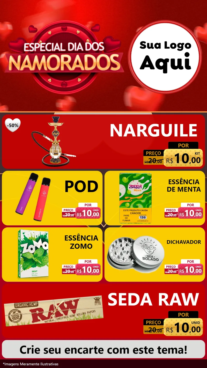 Modelo de TV para TV Vertical com o tema Especial Dia Dos Namorados para Tabacaria