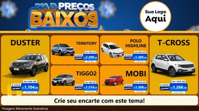 Modelo de TV para TV Horizontal com o tema Dia D Preço Baixo para Concessionaria de Carros