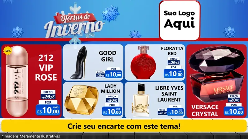 Modelo de TV para TV Horizontal com o tema Ofertas de Inverno para Perfumes