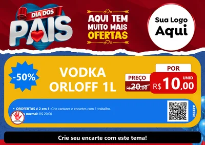 Modelo de Cartaz para Cartaz A4 Horizontal com o tema Dia dos Pais para Distribuidora de bebidas