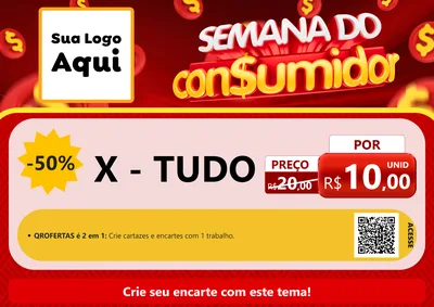 Modelo de Cartaz para Cartaz A4 Horizontal com o tema Semana do Consumidor para Hamburgueria
