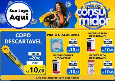 Modelo de Encarte para Encarte A4 Horizontal com o tema Mês do Consumidor para Embalagens