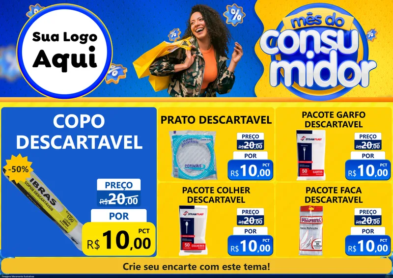 Modelo de Encarte para Encarte A4 Horizontal com o tema Mês do Consumidor para Embalagens