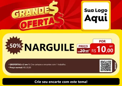Modelo de Cartaz para Cartaz A4 Horizontal com o tema Grandes Ofertas para Tabacaria