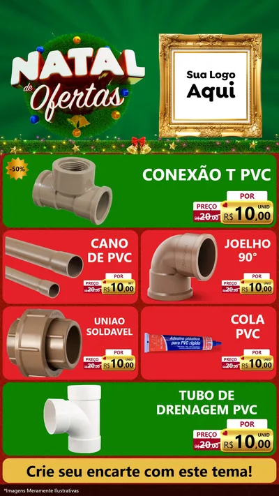 Modelo de TV para TV Vertical com o tema Natal de Ofertas para Tubos e conexões