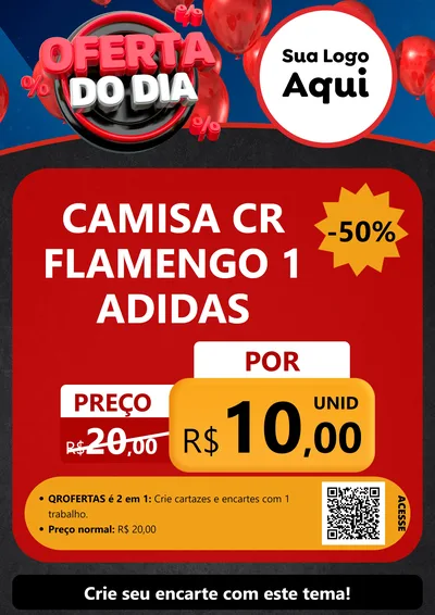 Modelo de Cartaz para Cartaz A4 Vertical com o tema Oferta do Dia para Roupas e acessórios
