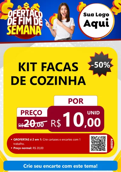 Modelo de Cartaz para Cartaz A4 Vertical com o tema Ofertaço de Fim de Semana para Utilidades Domésticas