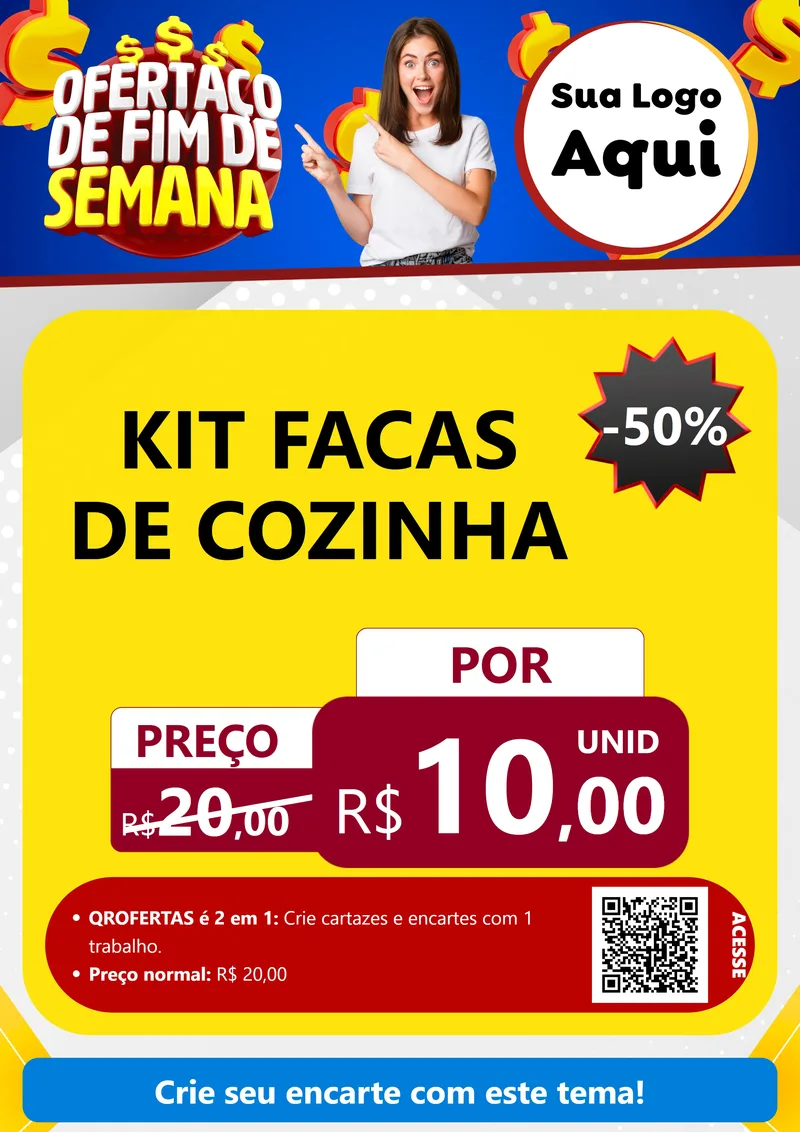 Modelo de Cartaz para Cartaz A4 Vertical com o tema Ofertaço de Fim de Semana para Utilidades Domésticas